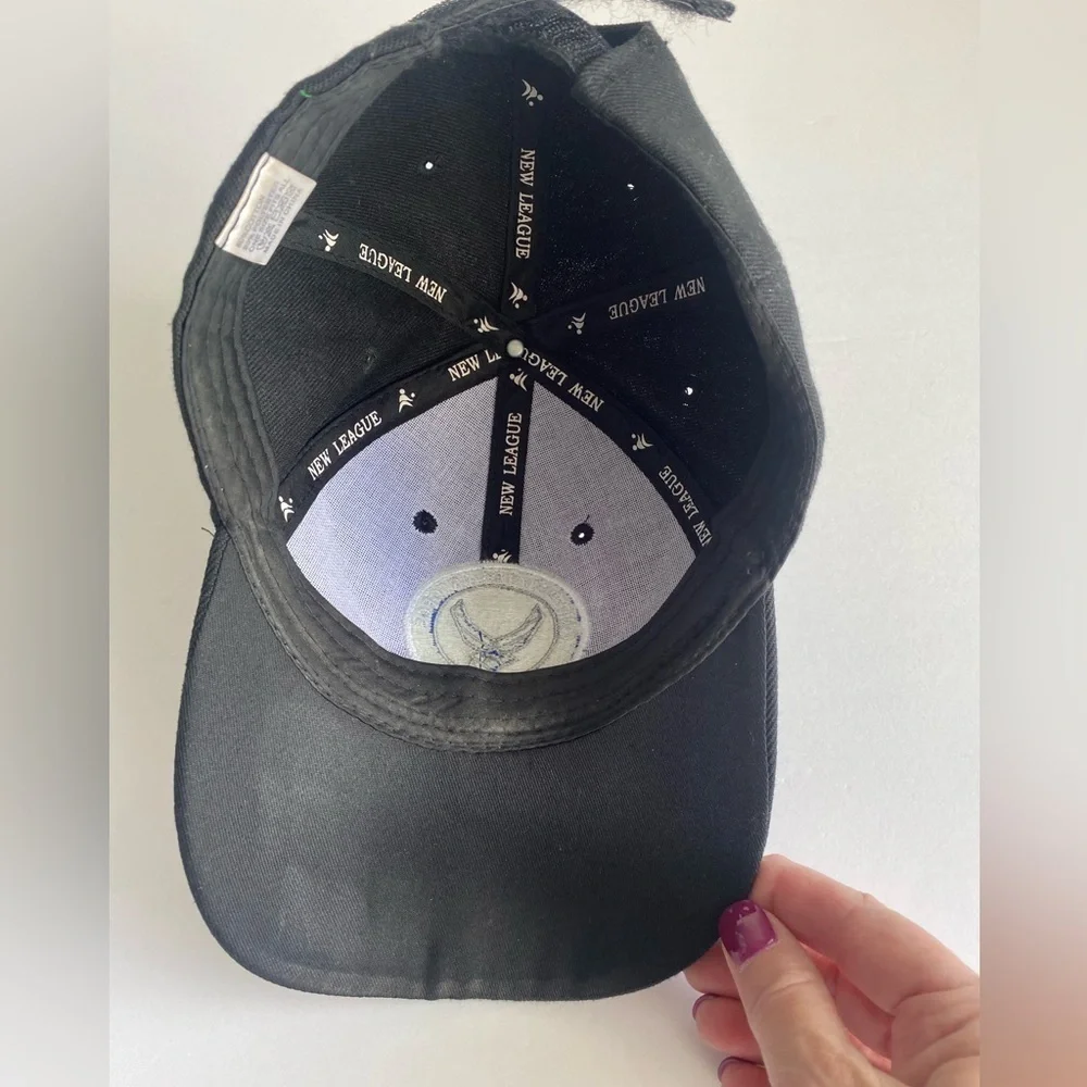 US Air Force Veteran Cap Hat Black Military USA Red White Blue‎ Flag Adjustable